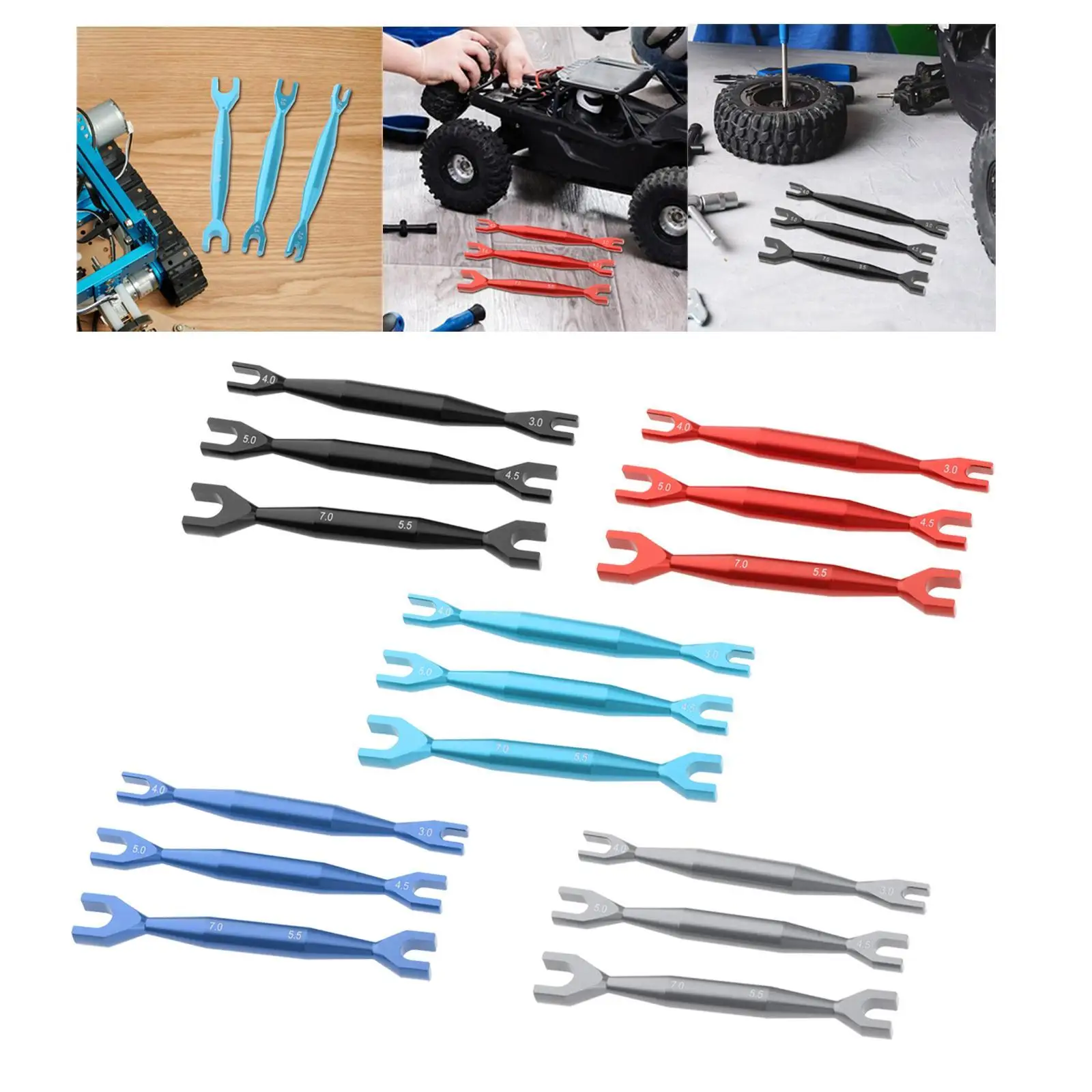 

3x Allen Wrench RC Car for M3 M4 M4.5 M5 M5.5 M7 Mini Spanner for Truck