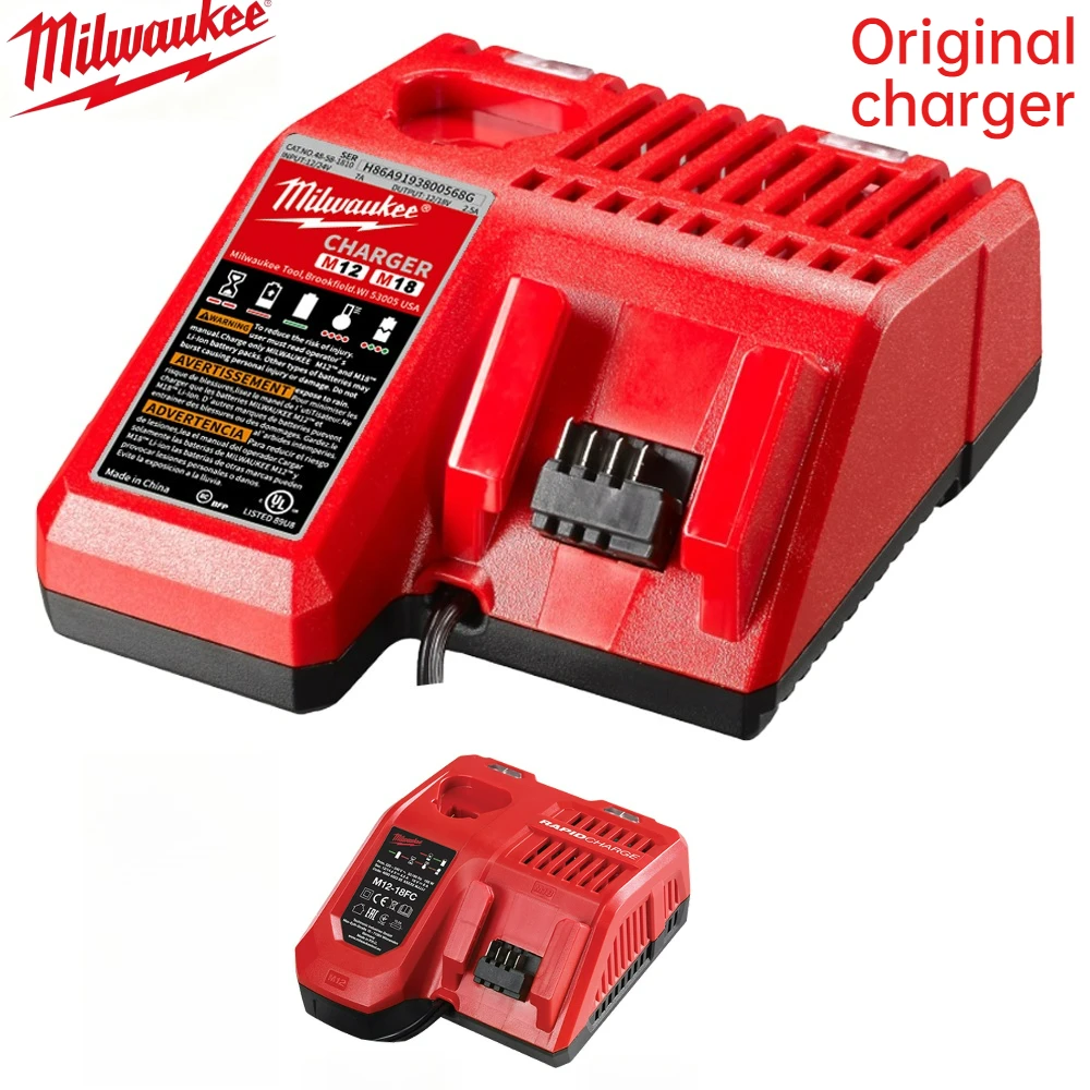 Milwaukee M12-18C Li-ion Battery Charger 12 V 14.4V 18V C1418C 48-11-1815/1828/1840 M&18 M&14 M&12 L