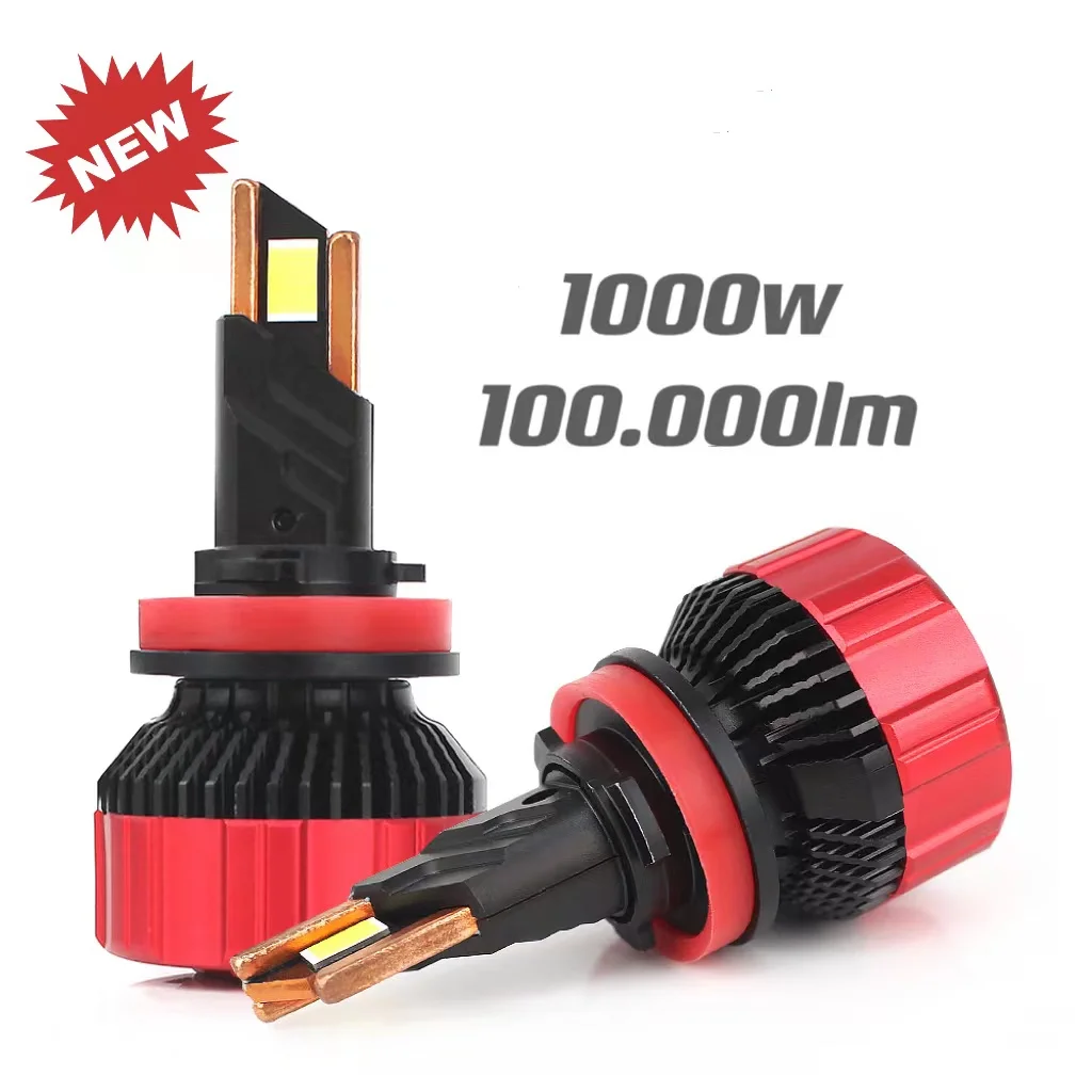 Max LED Headlight Bulb Super Bright H7 H11 9005 9006 9012 H4 Auto 1000W 100000lm Lighting System for car truck IP68 kitcustom