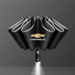 For Chevrolet Aveo Bolt Onix Cruze Spark Cavalier ColoradoTrailblazer Traverse Car Automatic Folding Windproof Sunshade Umbrella