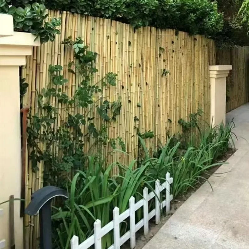 Bamboo fence, garden bamboo fence, flower bed outdoor fence