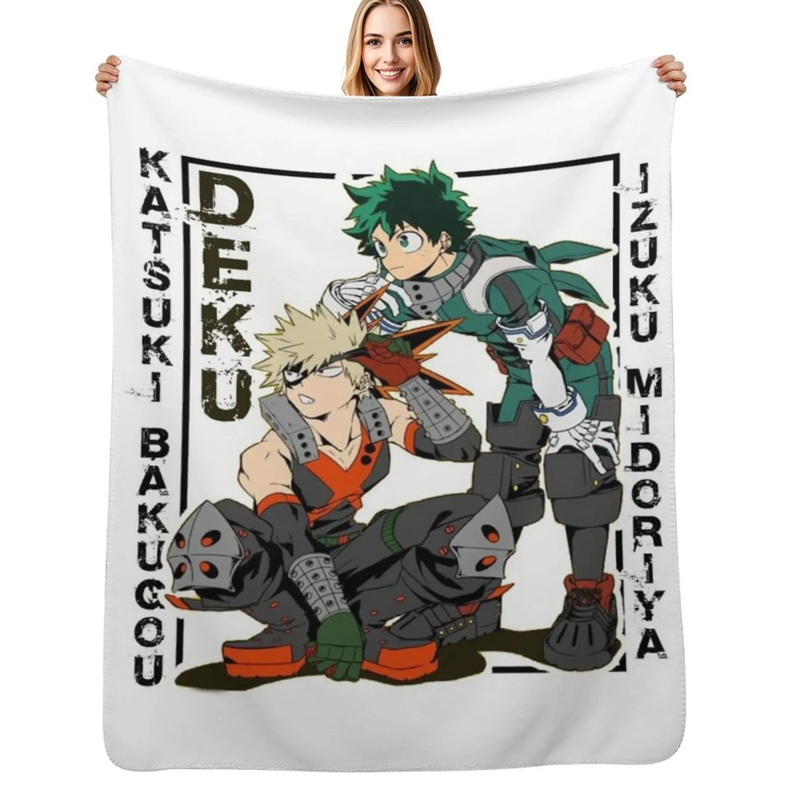 izuku midoriya & Katsuki Bakugou Throw Blanket Soft Plush Blanket as Housewarming Gift
