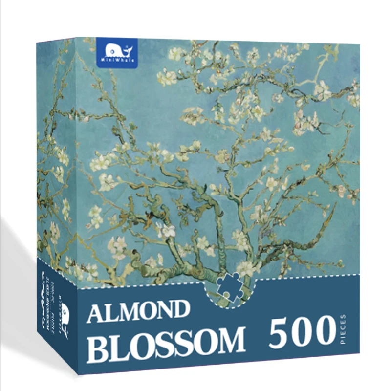 

500pcs Monet Apricot Blossom 500 Pieces Famous Oil Painting Puzzle 500 Pieces Monet Paper 500 Pieces Puzzle Developmental Toys