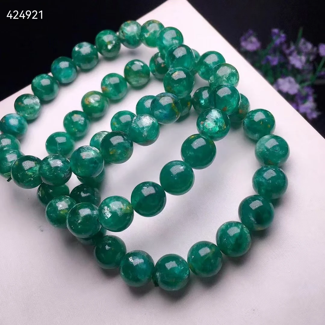 Natural Green Emerald Round Beads Bracelet 9mm 10mm 11mm Gemstone Women Men Green Emerald Fashion Rare Jewelry AAAAAAA