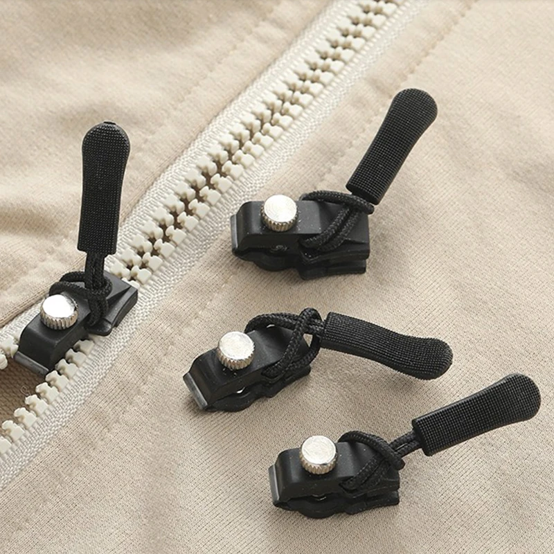 10Pcs Universal Home Zipper Repair Kit Detachable Zipper Head Replacement Zipper Slider Pull Durable Instant Zipper Puller