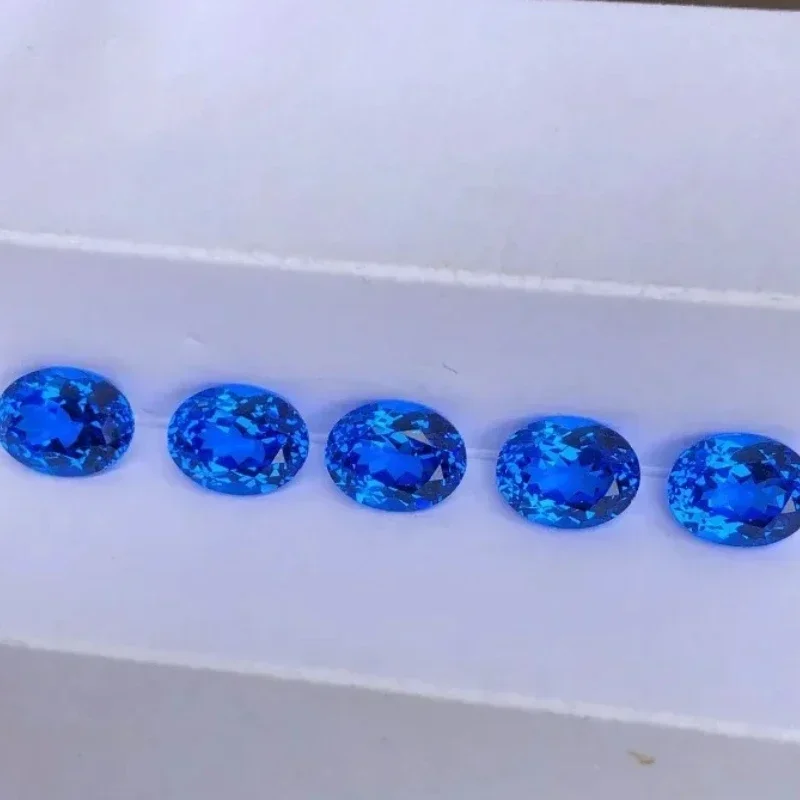 TOPLab Grown Cobalt Spinel Oval Cut Multiple Shapes Gemstone for DIY Ring Necklace Earrings Main Materials Selectable Certificat
