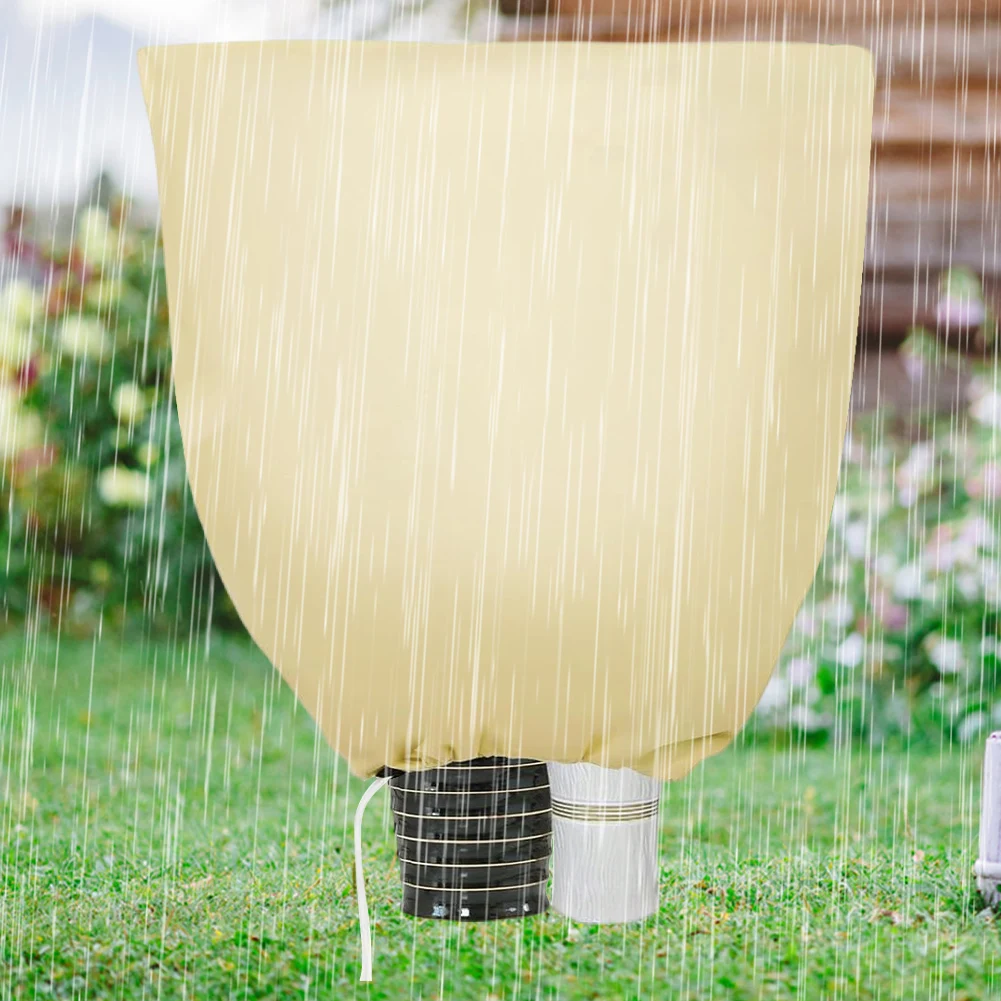 حقيبة شتوية سميكة لحماية النباتات قابلة للتنفس ومقاومة للتمزق مع سحاب برباط للحماية من التجميد باردة للنباتات