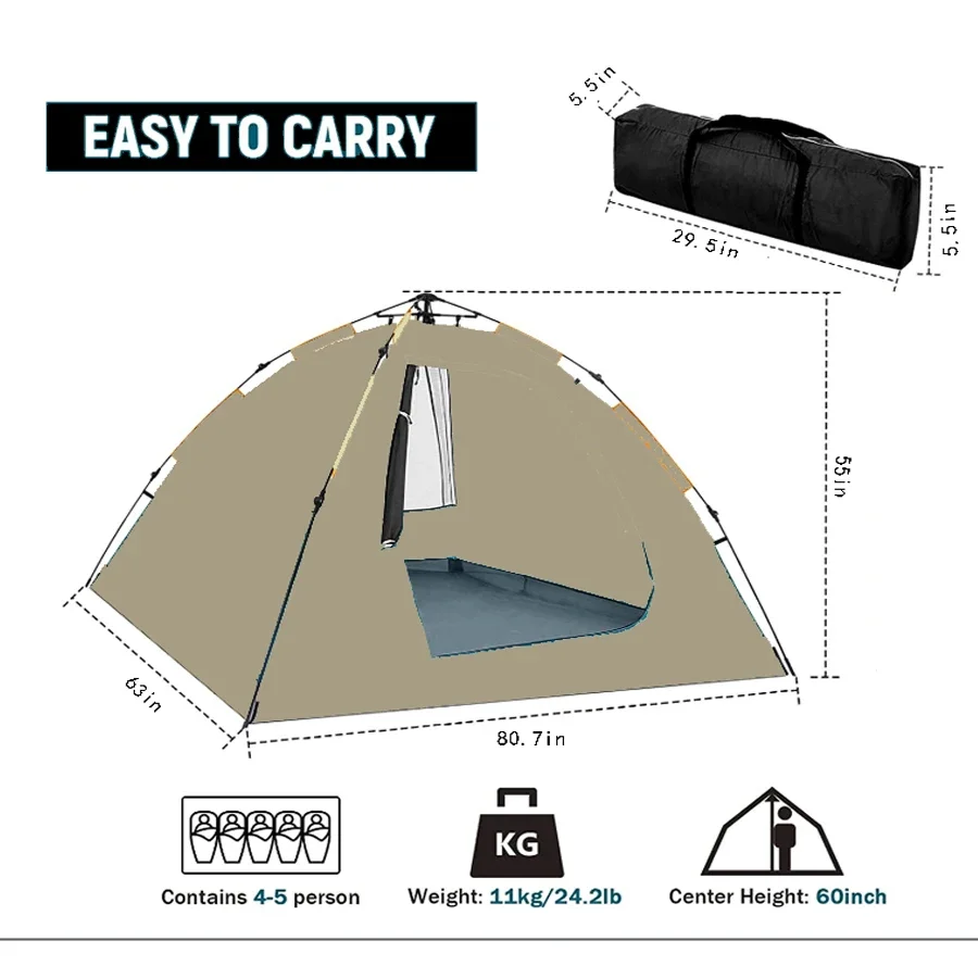 Camping Tent for Outdoor, Dome Waterproof Tent for Camping Hiking Beach Picnic, Windproof Insect-proof Portable Backpack Tent ﻿