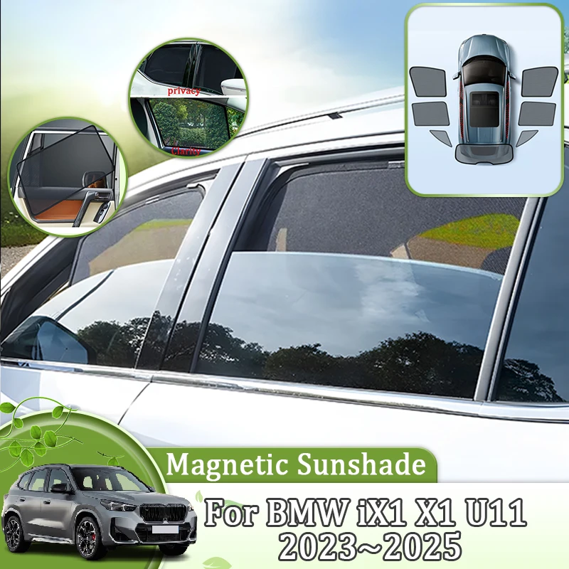 

Magnetic Car Mesh Sunshade For BMW iX1 X1 U11 2023 2024 2025 Sun UV Protection Shade Curtain Cover Side Window Visor Accessories
