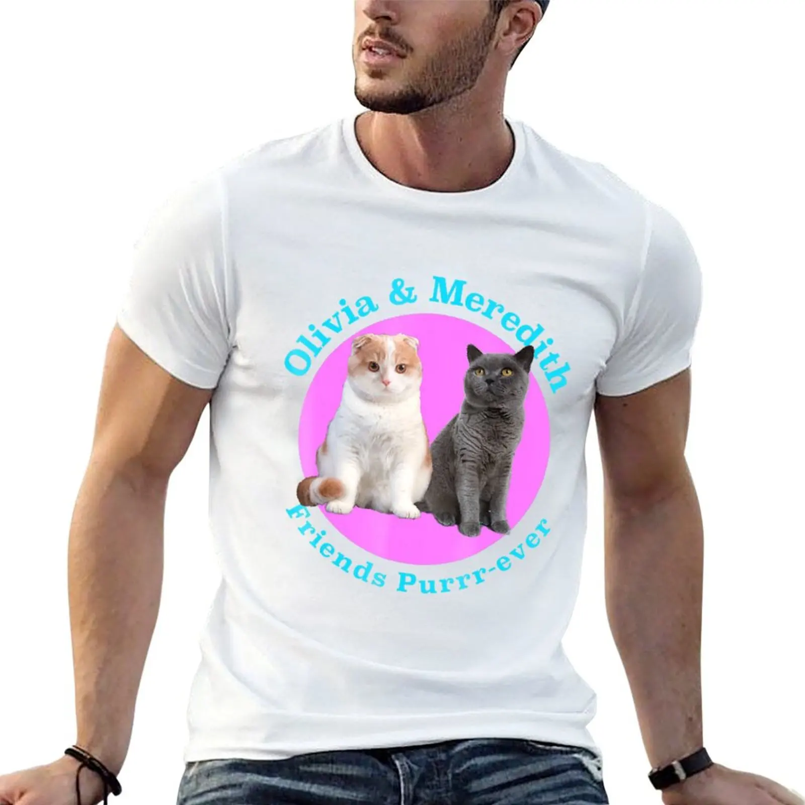 Olivia And Meredith Shirt Friends Purrr Ever Cat Tee T-Shirt Holiday Simple Tee Shirt