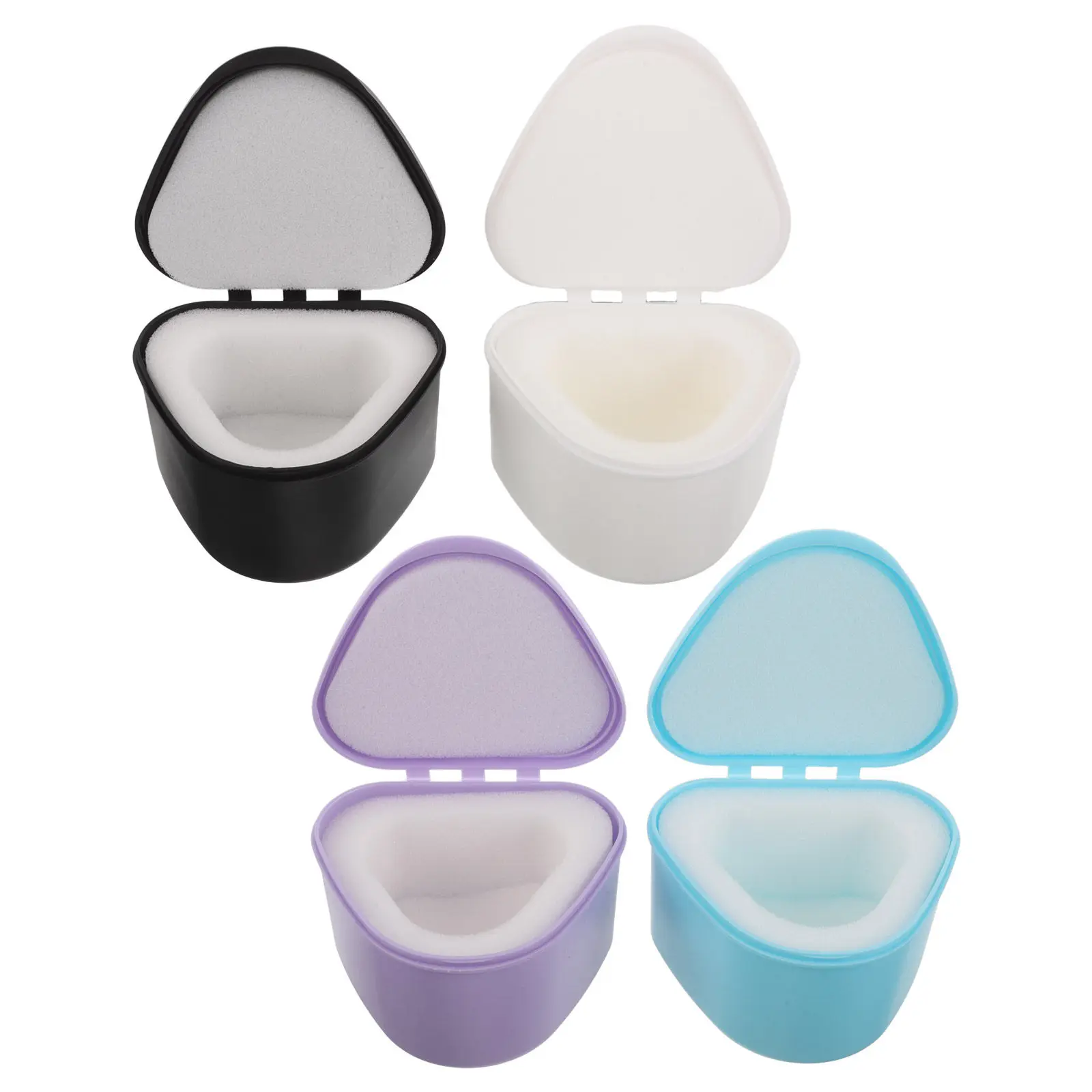 4Pcs Denture Case Retainer Mouth Guard Slim Plastic Holder Container Travel Portable Orthodontic Storage Box Scratch Resistant