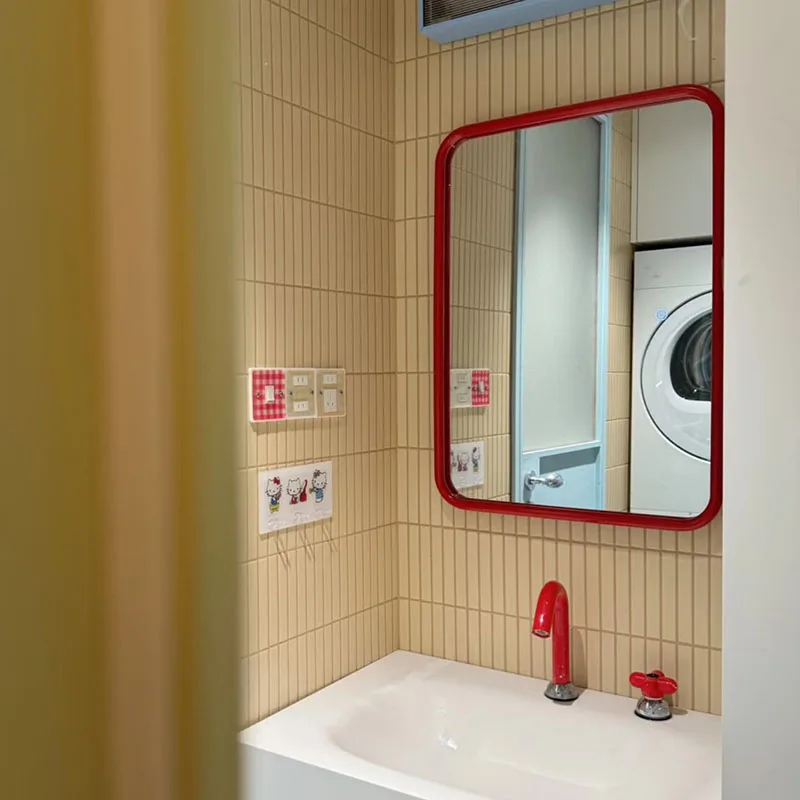 Modern Funky Mirror Decoration Living Room Vanity Aesthetic Korean Style Makeup Mirror Hanging Square Espelhos Home Products