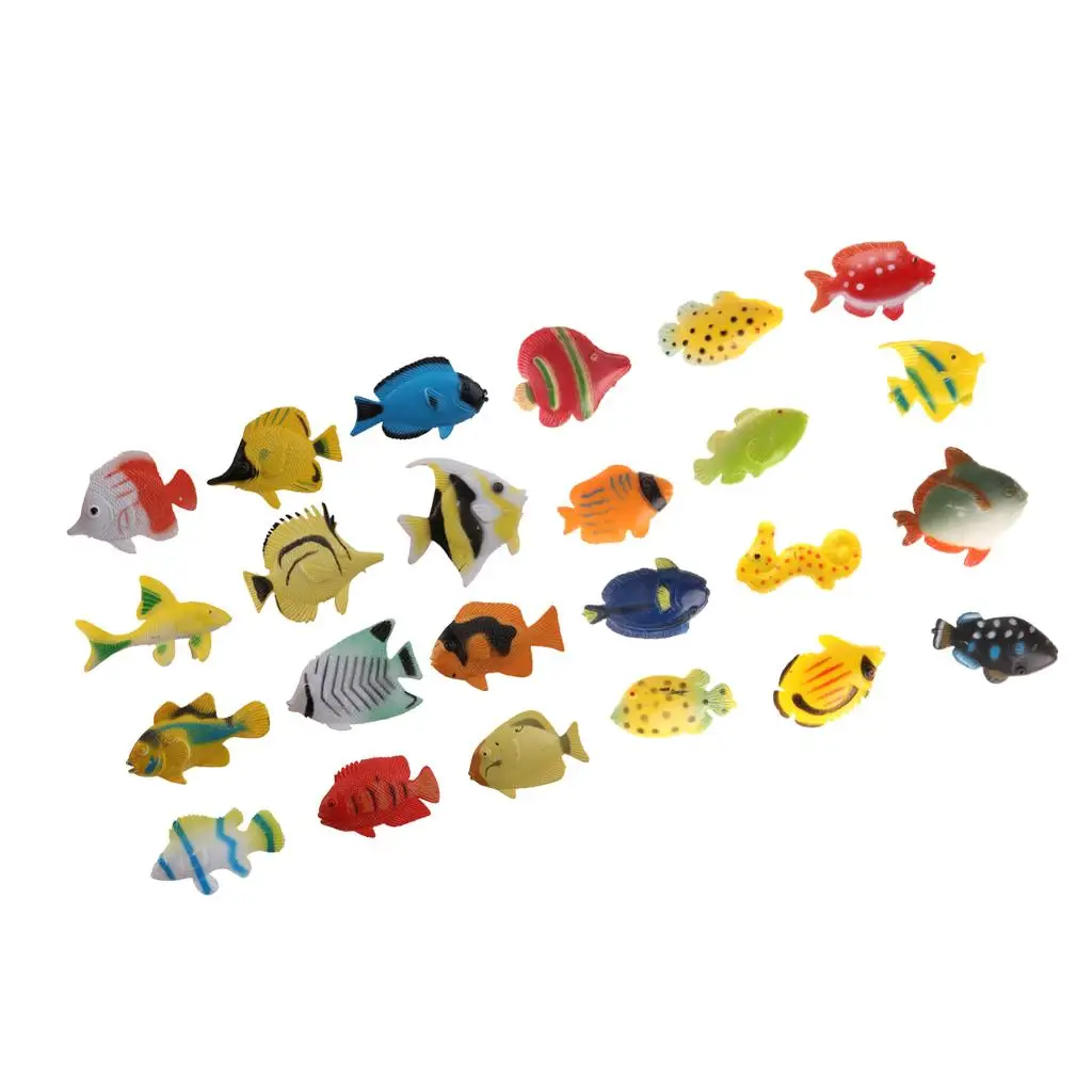 24Pcs Plastic Marine Animals Toy Assorted Model Figures Kids Child Toys