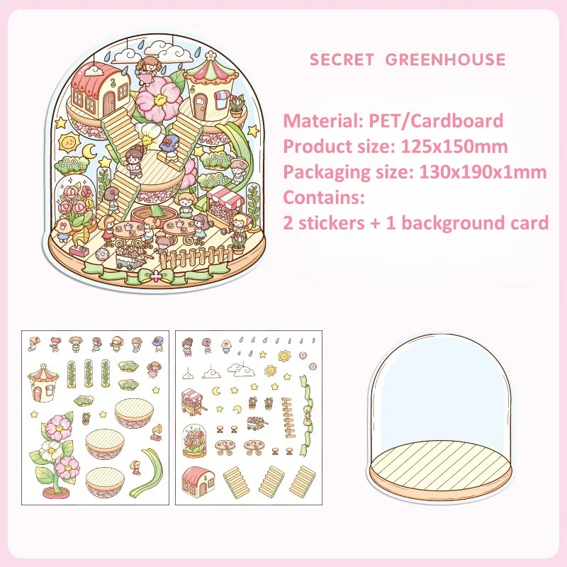 DIY Scene Stacking Decorative Stickers Cartoon 3D Stickers Miniature Landscape Sticker Creative Children Student Gift  Sticker