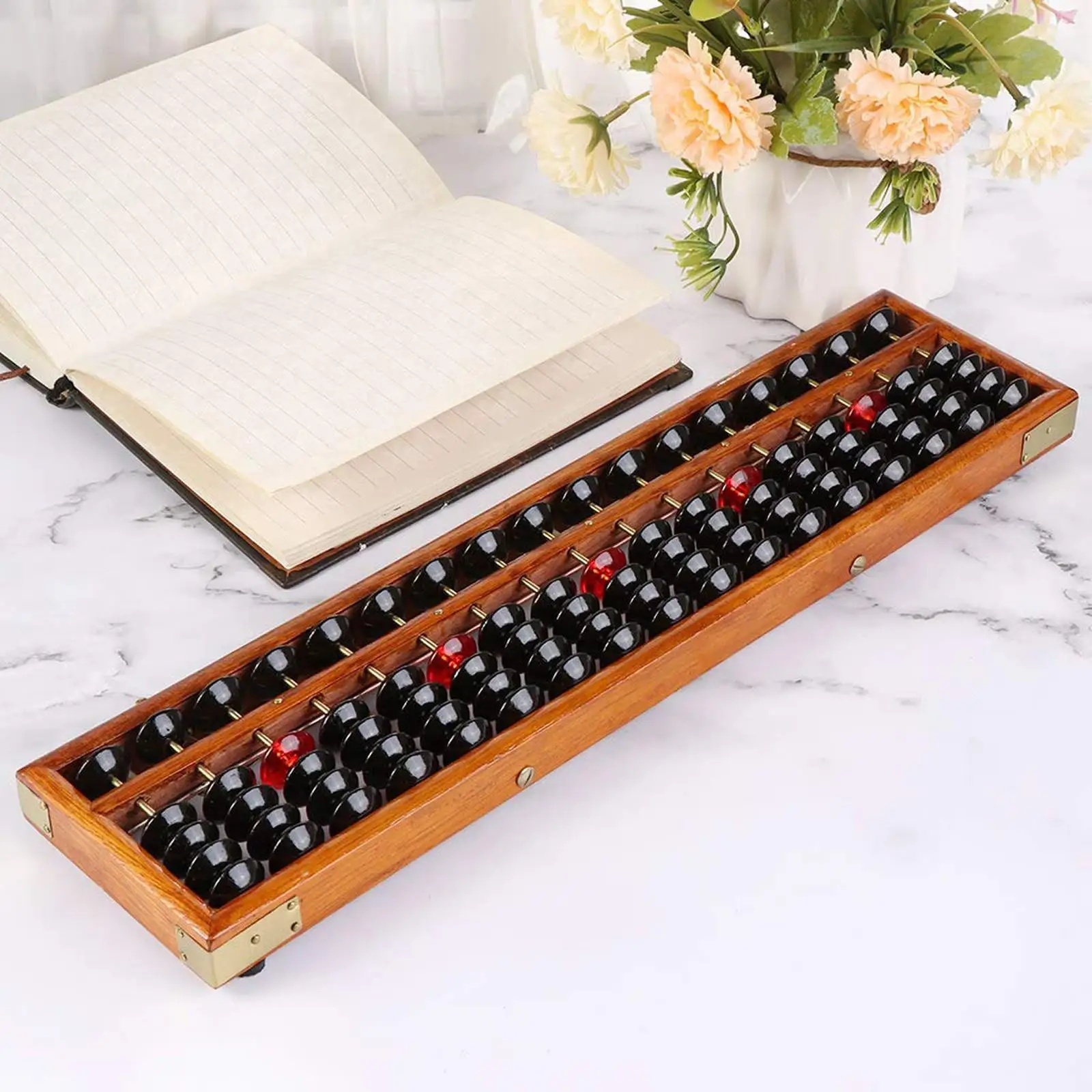 Children’s Wooden 17 Column Math Abacus Counting Beads Learning Tool Educational Toy for Preschool