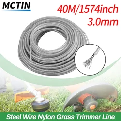 3.0mmX40m Steel Wire Grass Brush Cutter Wire Garden Accessories Tools Tool Parts