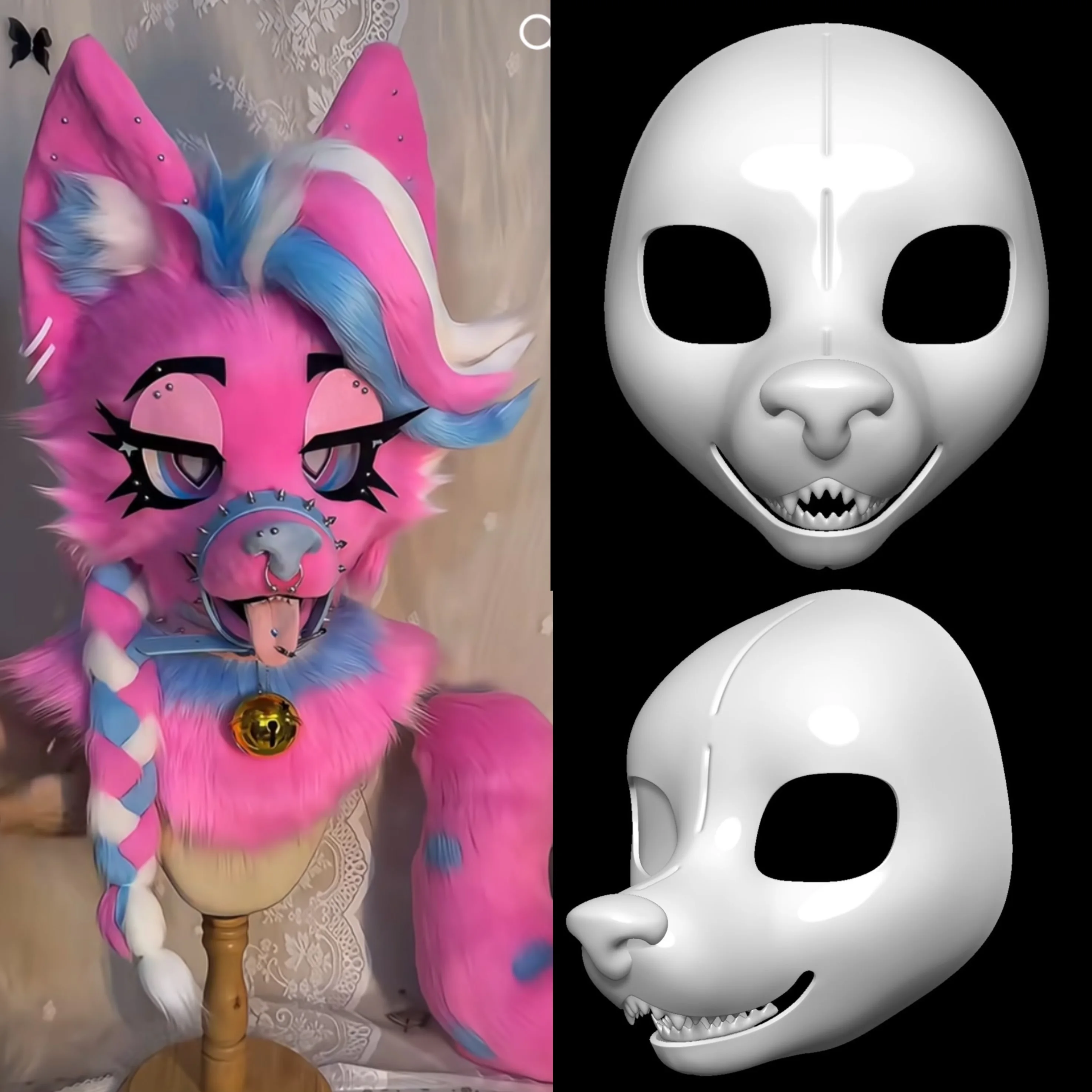 

Базовая маска кигуруми, реалистичный череп животного, красивый собачий череп животного, анимационные аксессуары