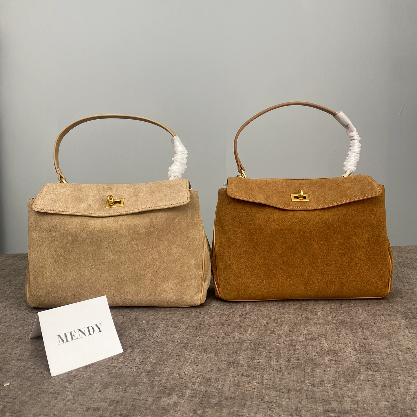 MENDY Einkaufstasche Handtasche Damentasche Echtes Leder Wildleder Luxus Designer Weibliche Große Tasche Luxustaschen Designer Neu in Tragetaschen