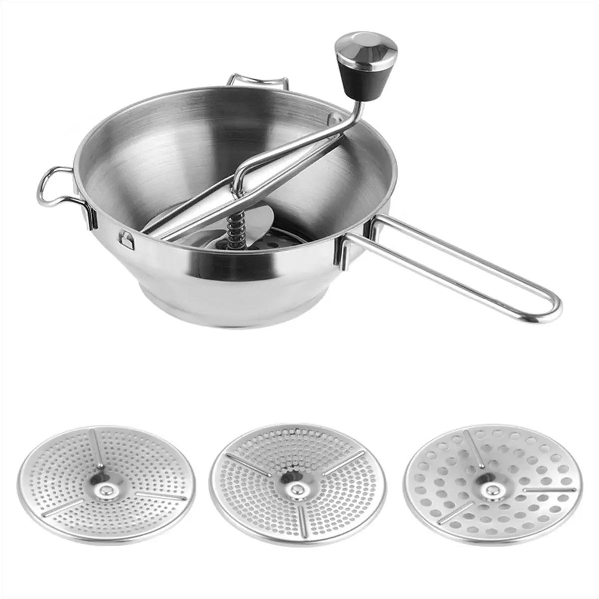(AIMA) Puree Maker,Potato Masher,Steel Vegetable Fruits Grinder Tool,Pressing Mashing for Pumpkin,Food Mill view 4