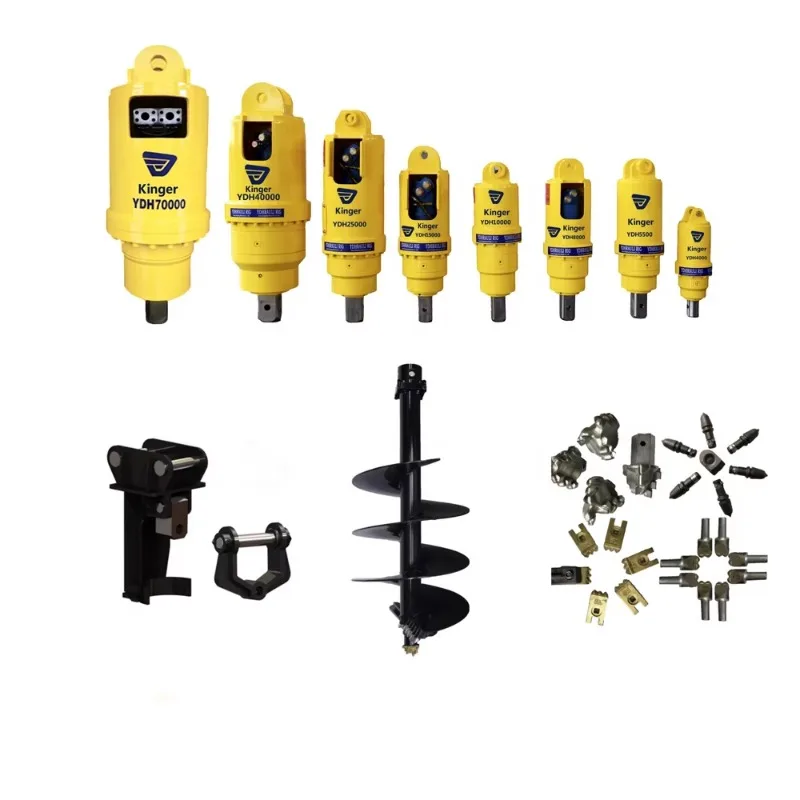 Hydraulic Earth Auger Drill Rig Helical Pile Auger Drive Attachment For   Construction Ground Drilling Machine