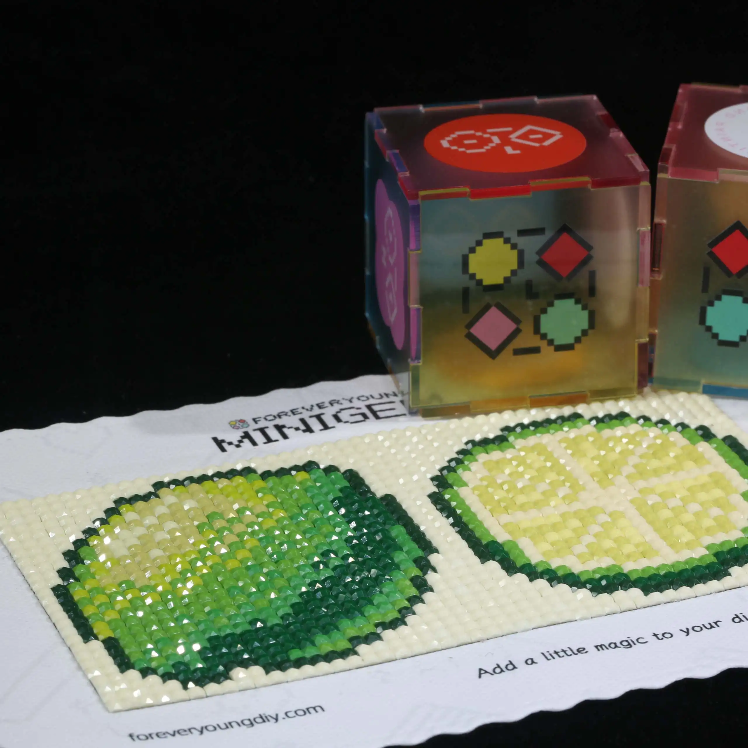 Minigem ® : Lime Duo 5" x 3" 5D DIY Kit de pintura de diamante cuadrado de resina - Mosaico con temática de cítricos Zesty para decoración del hogar y regalos