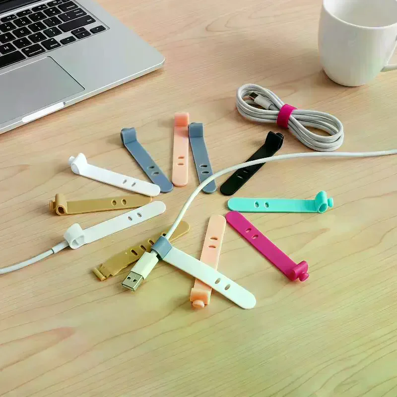 PCS Multicolor TPR Adjustable Reusable Perfect For Home Office Travel Cord Management 10