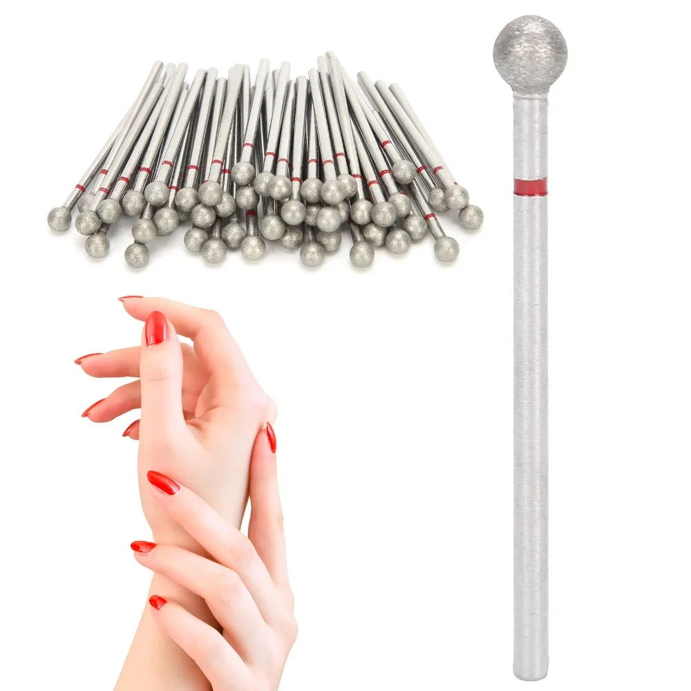 50pcs Spherical Shape Nail Drill Bits 5mm Diameter Dead Skin Removal Nail Grinding Heads Nail File Bits 50pcs