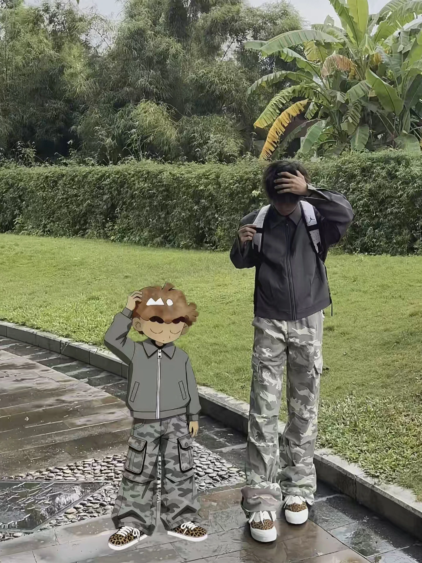 

Washed Vintage Camouflage Men's Jeans High Street American Style Autumn Workwear Pants Multiple Pockets Straight Leg Trousers