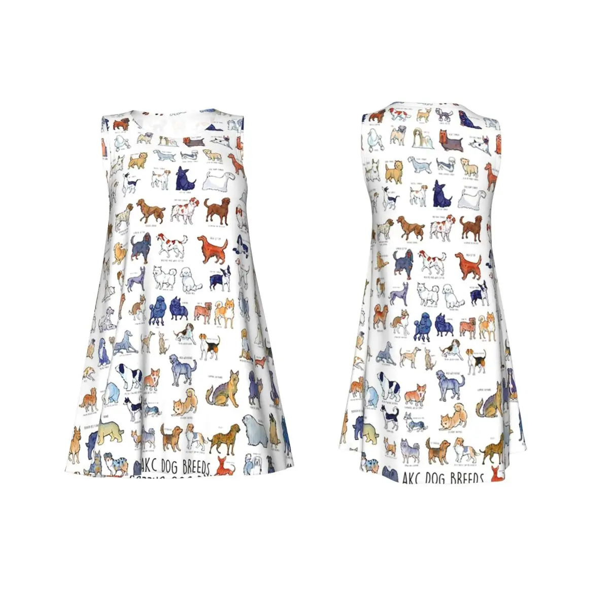 

Every AKC Dog Breed Summer Women's Short Sleeve Dress Women Sleeveless Round Neck Loose Dresses Casual Street Robe