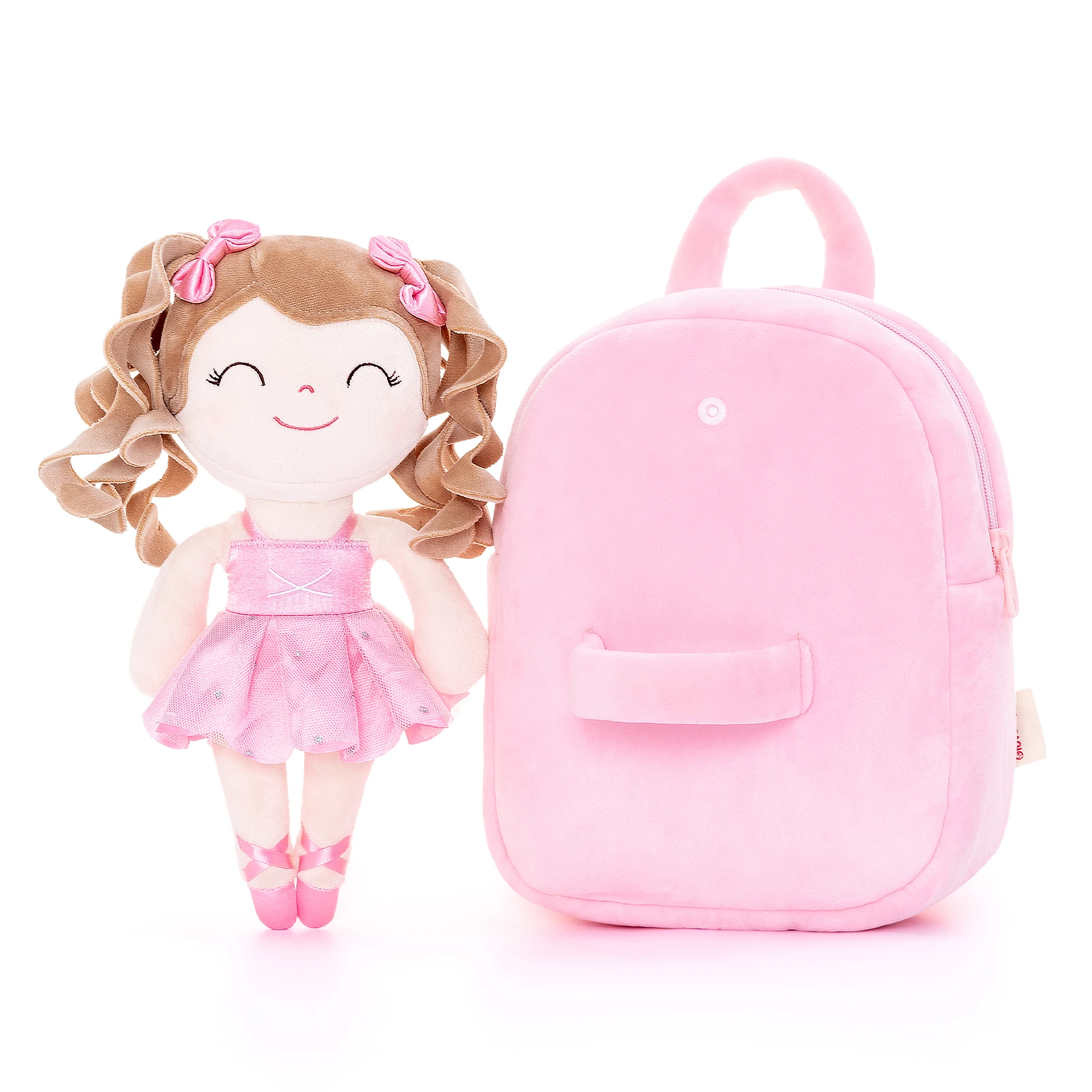 Gloveleya Plush Backpack for Kids Ballerina Doll Children Bag Gifts for Baby Girls