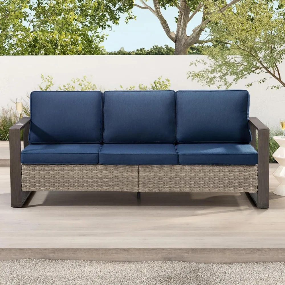 Juego de comedor para patio de 5 piezas, juego de muebles de aluminio fundido para exteriores para todo clima, incluye 4 sillas mecedoras giratorias con cojines y 35.