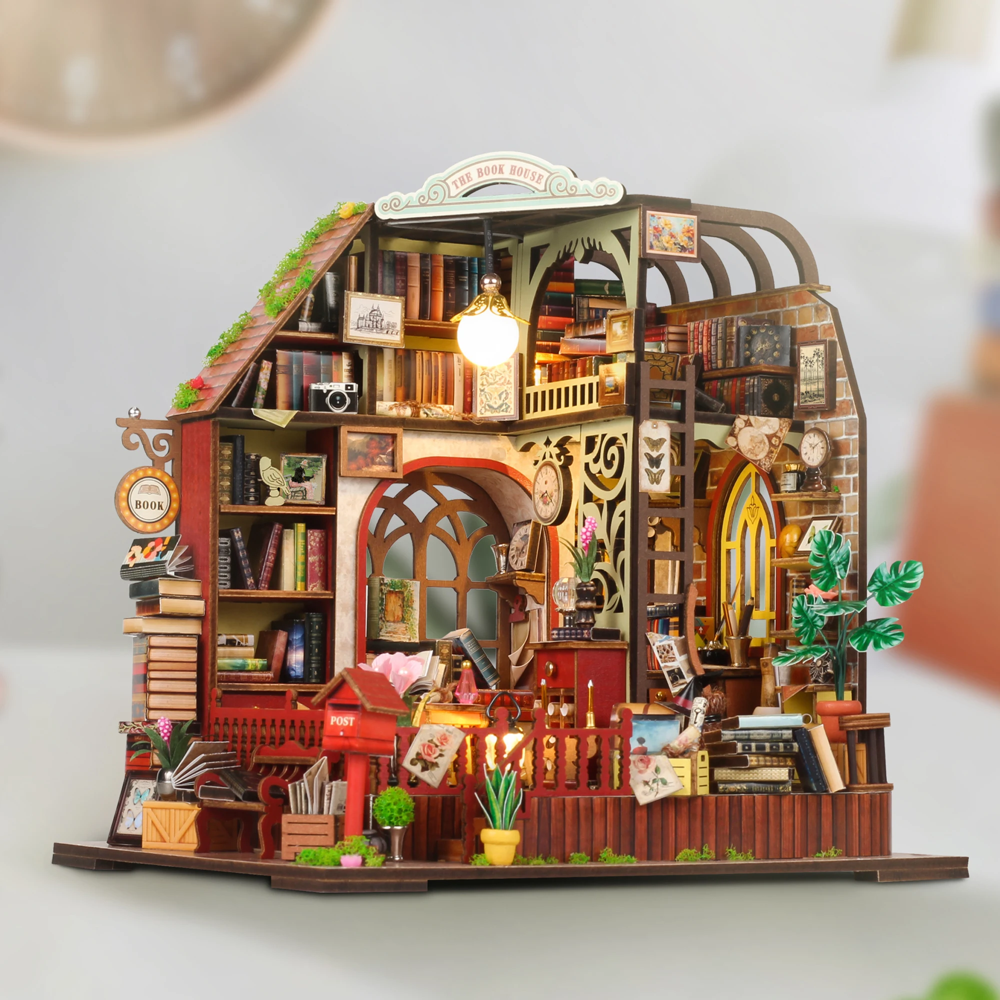 NEW DIY Wooden The Book House Miniature Building Kits Doll Houses With Furniture Casa with Lights Dollhouses for Friends Gifts