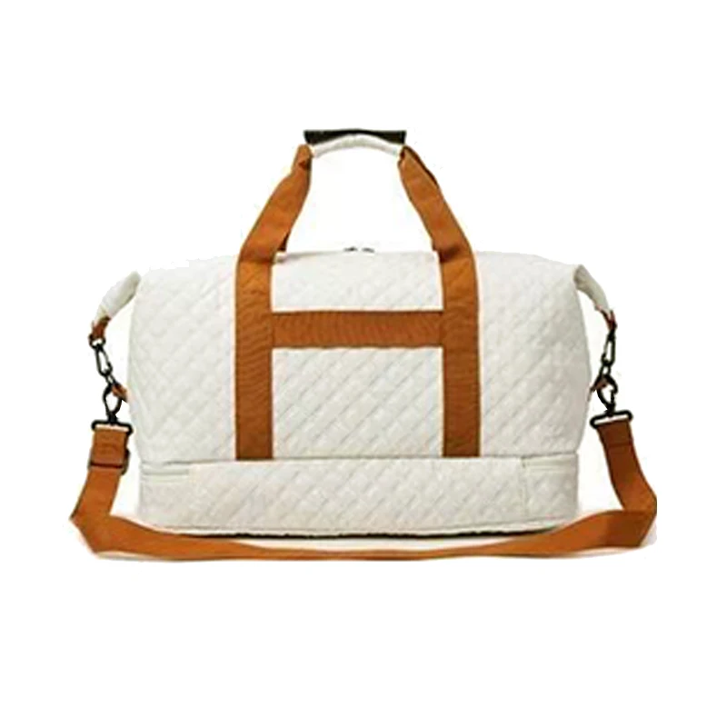 Daily Wear Waterproof Travel Duffel Bag Double Top Handles, Multi Compartment Handbag for Road Trip Casual Fitness Use