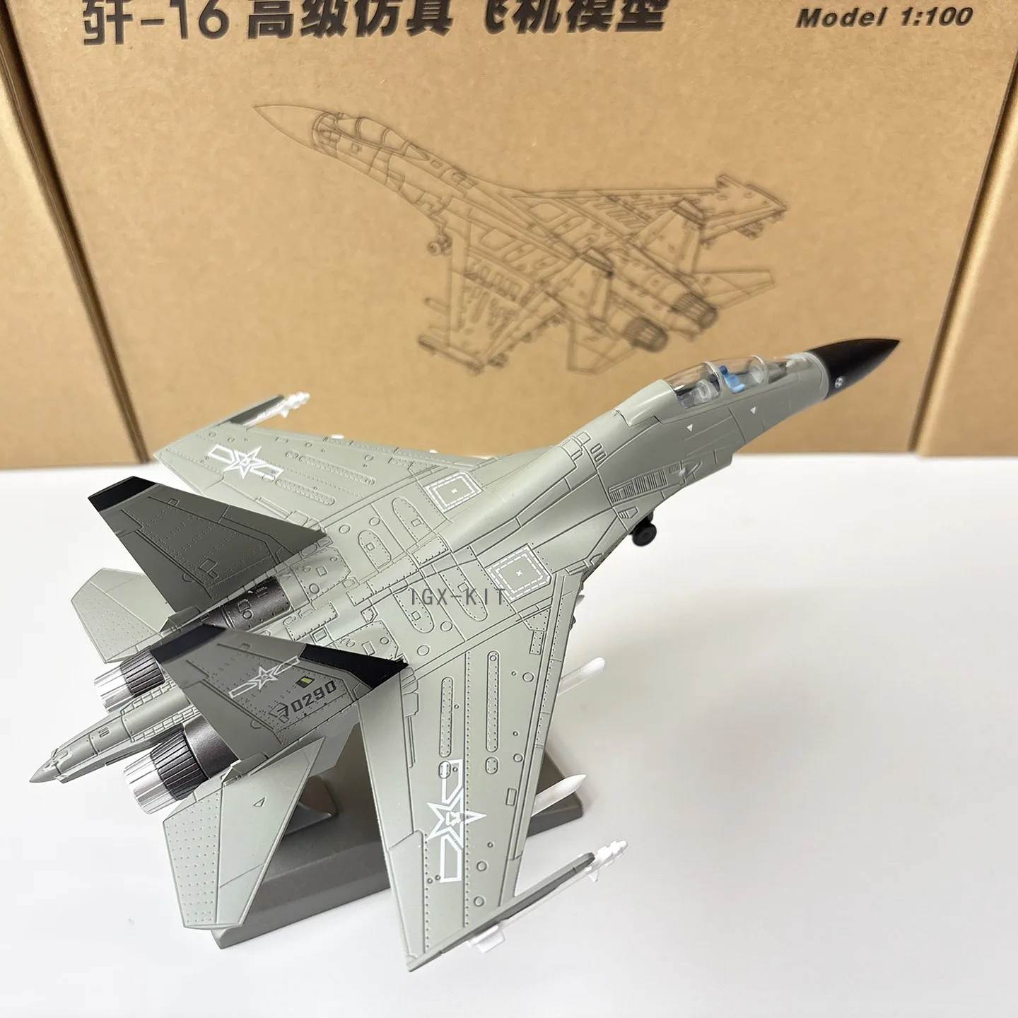 1:100 Scale China Air Force J16 Military Alloy Simulation Airplane Model Finished Product Decoration Souvenir Collection Display