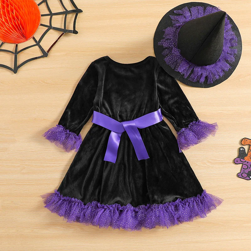 

Women s Vintage Lace Sleeveless Dress Halloween Pumpkin Print Round Neck A-line Dress with Black Cat Ears Headband