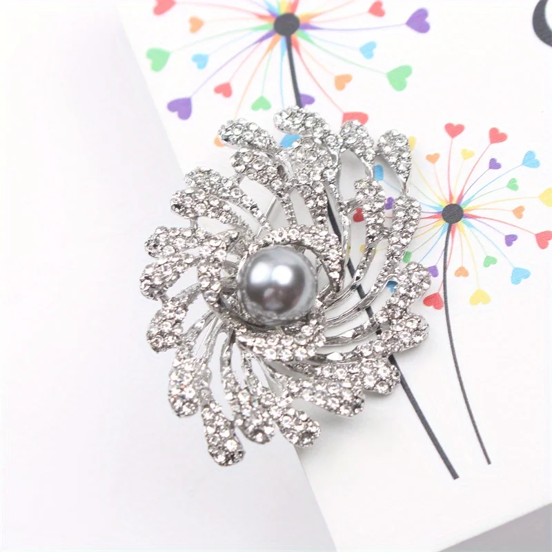 New Fashion Rhinestone Fireworks Brooch Elegant Luxury Women's Clothing Accessories Corsage Pin Gift