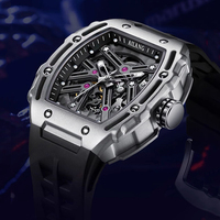 AILANG Tonneau Skeleton Mechanical Men's Watches Automatic Watch For Men Top Brand Luxury Fashion Clock Relogio Masculino