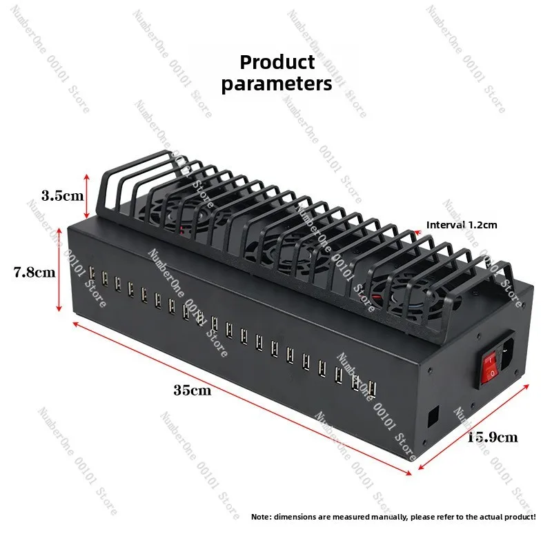 Multi-port USB Desktop Charger Station, 20 Ports Fast Charging Charging Block Universal Phone Charger Hub