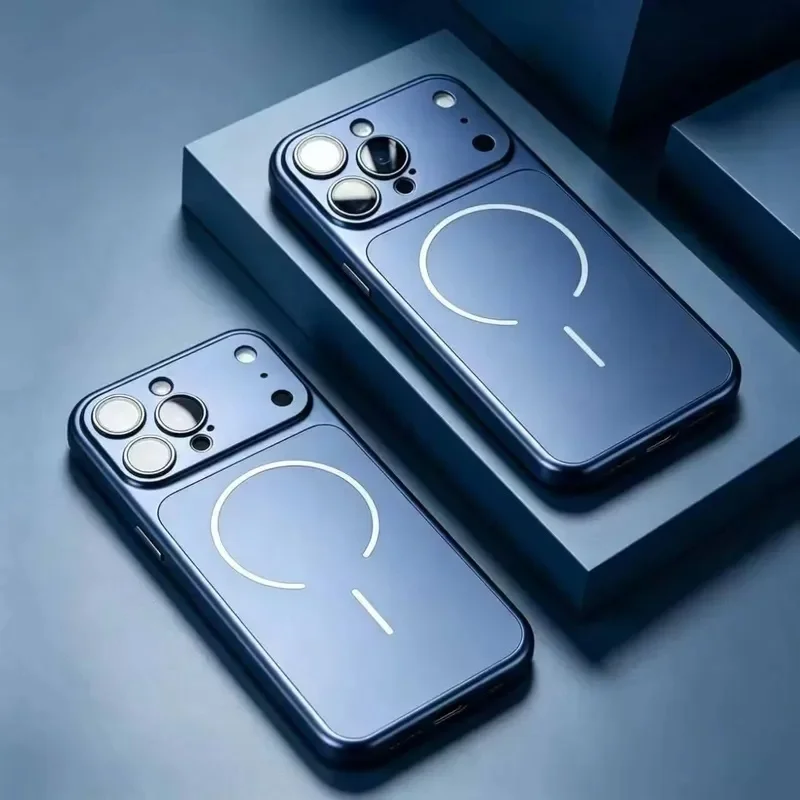 Luksusowe, oficjalne, bordowe etui magnetyczne do iPhone 18, 17, 16, 15, 14, 13 Pro Max, kompatybilne z MagSafe, z matowym wykończeniem i ochroną przed wstrząsami. — 2