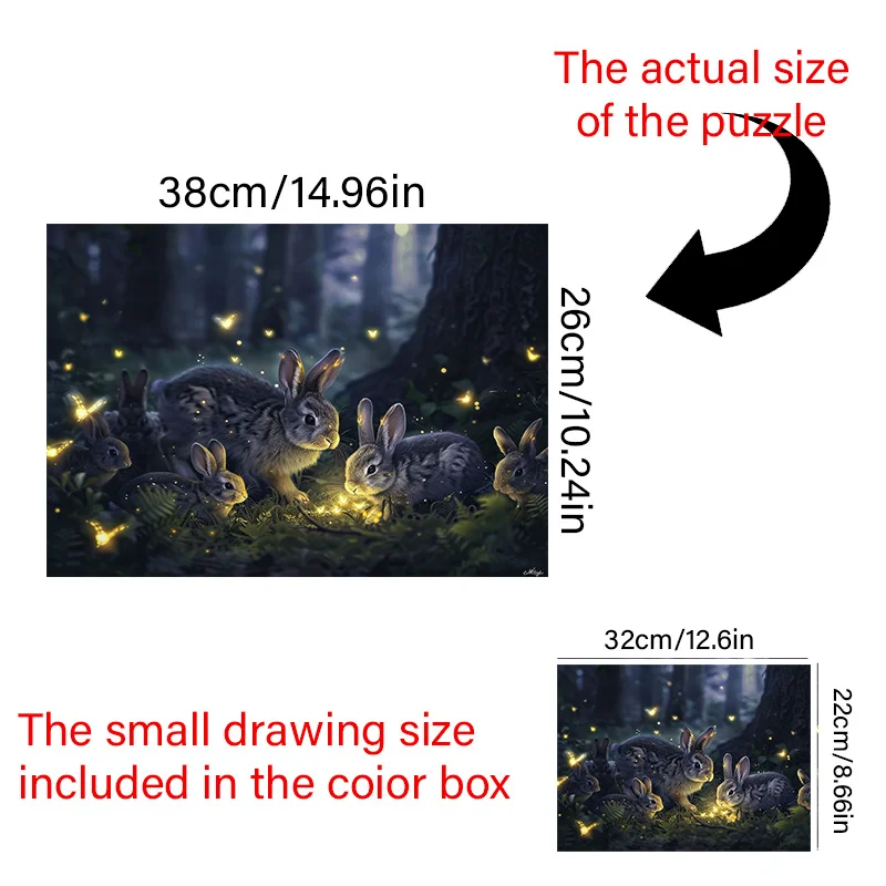 500 шт. мини-коробка-головоломка для взрослых с семейным дизайном кролика — устойчивая к царапинам, высокий уровень сложность для выращивания, домашних развлечений