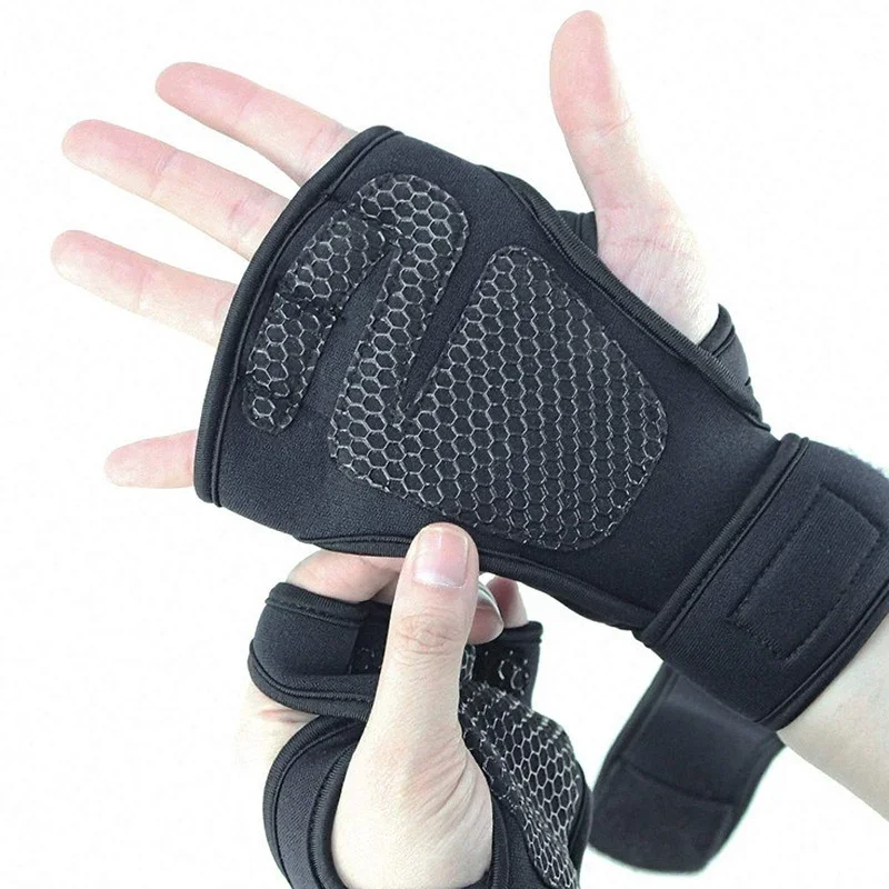 Gants de sport coordonnants pour hommes et femmes, mitaines de fitness, antichoc, entraînement de poids, demi-doigt, VTT, cyclisme, 1 paire