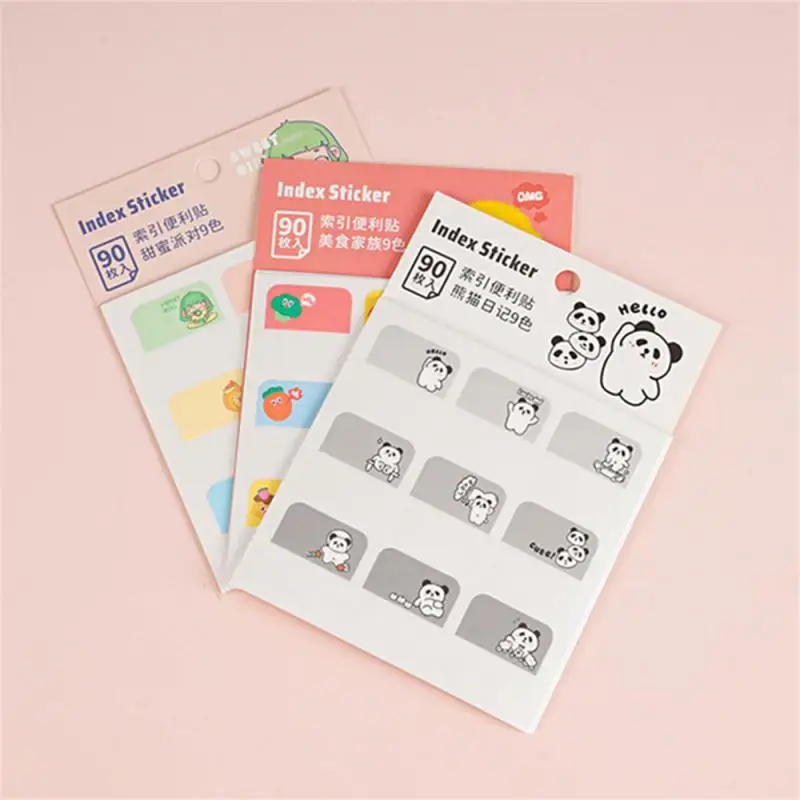 Multifunctional Study Note Labels Colorful Cartoon Animal Stickers Waterproof Handwriting Self-adhesive Reusable Sticky Notes