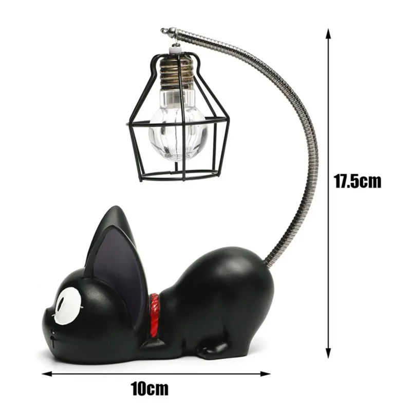 Creative Night Light Retro Iron Art Minimalist Table Light Magic Cat Reading Light Bedroom Bedside Decoration Student Gift