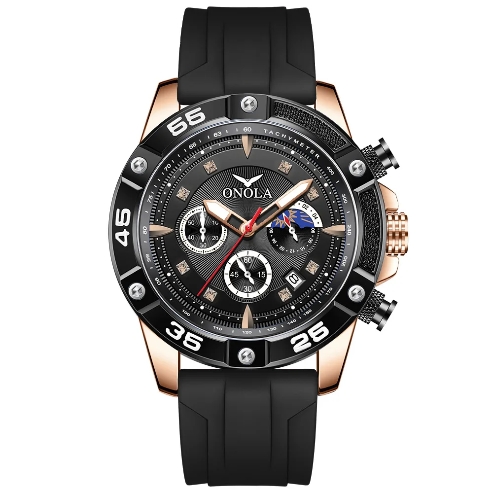 Fashion New Casual Sports Men's Watch Multifunctional Calendar Luminous Quartz Waterproof Tape Watch automatic watch men