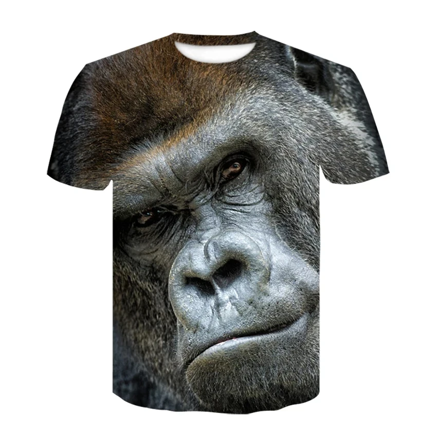 Interest Monkey Print T Shirts for Children's Boy Girl Shirt Summer Casual Animal Kids Clothes T-Shirt Short Sleeve Tops