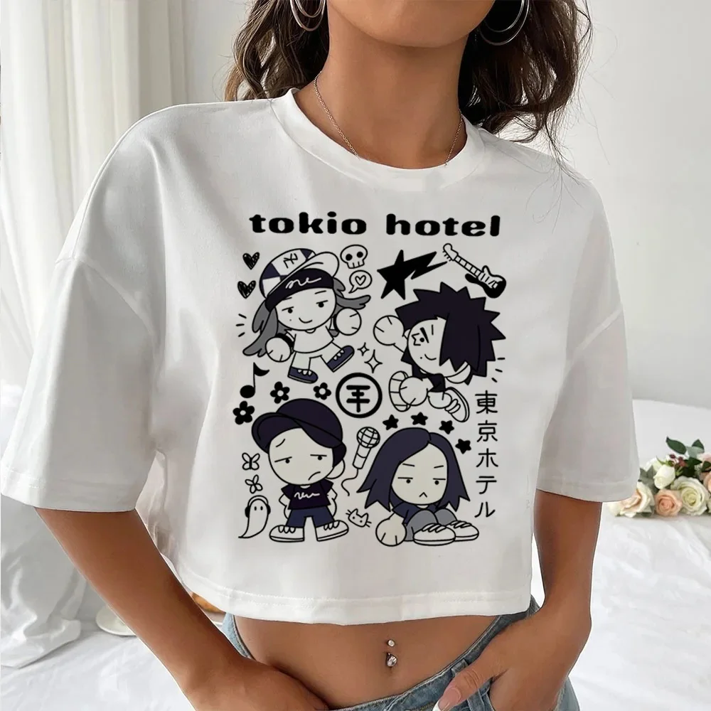 Tokio Hotel shirt teen Graphic korean clothes Punk Digital kawaii top tees streetwear Grunge korean clothes Punk Breathable Y2k