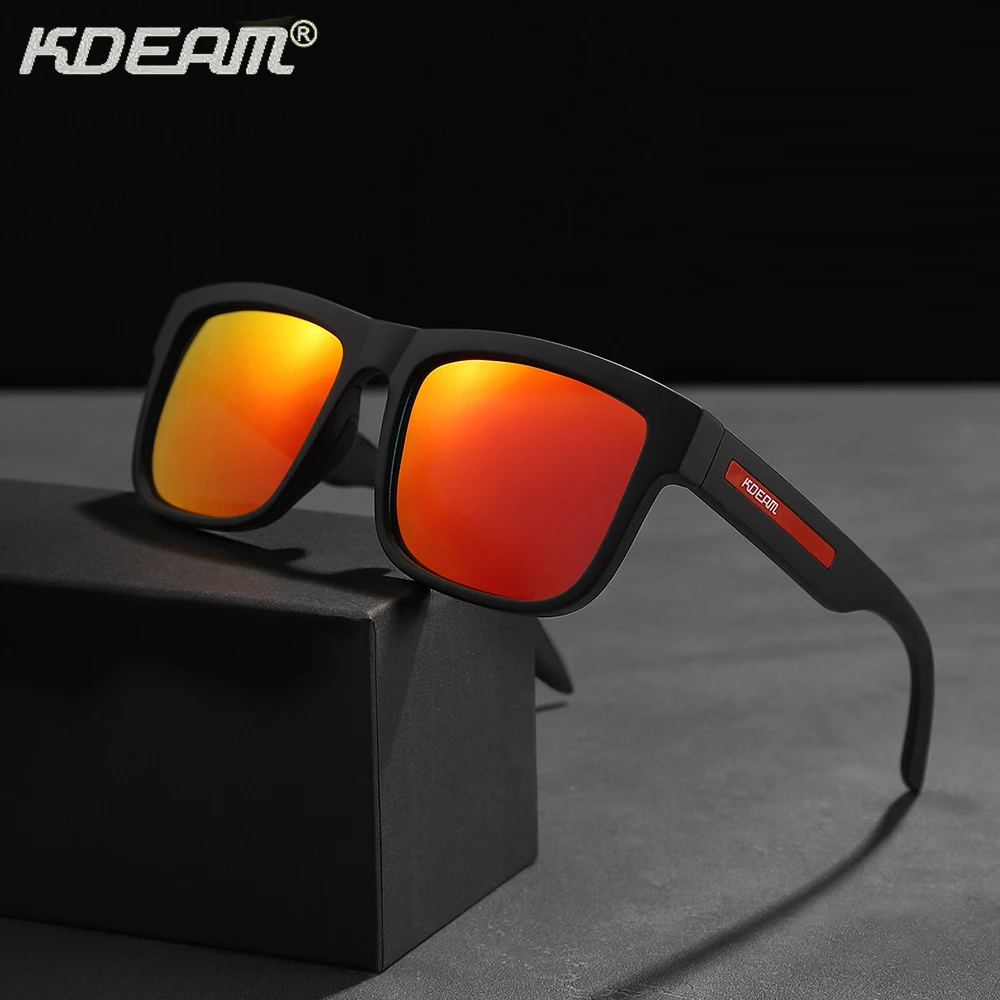 KDEAM New Polarized Sunglasses 2025 Men Women Square Shades Colorful True Film Lenses Luxury Brand Desig Outdoor Driving Glasses