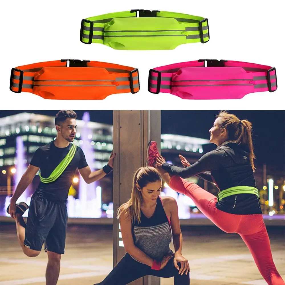 Multicolor Running Waist Bags Elastic Large Capacity Running Belt Bag Reflection Strip Waterproof Belt Pouch Phone Key