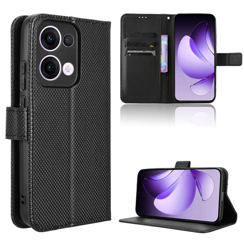 For OPPO Reno 13 5G Luxury Flip Diamond Pattern Skin PU Leather Wallet Case For OPPO Reno 13 Pro 5G Reno13 Phone Bag