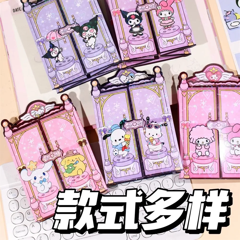 

New Sanrio Kuromi Quietly Book Girls My Melody Pochacco Armoire Retool Diy Material No-Cut Handbook Children's Educational Toys